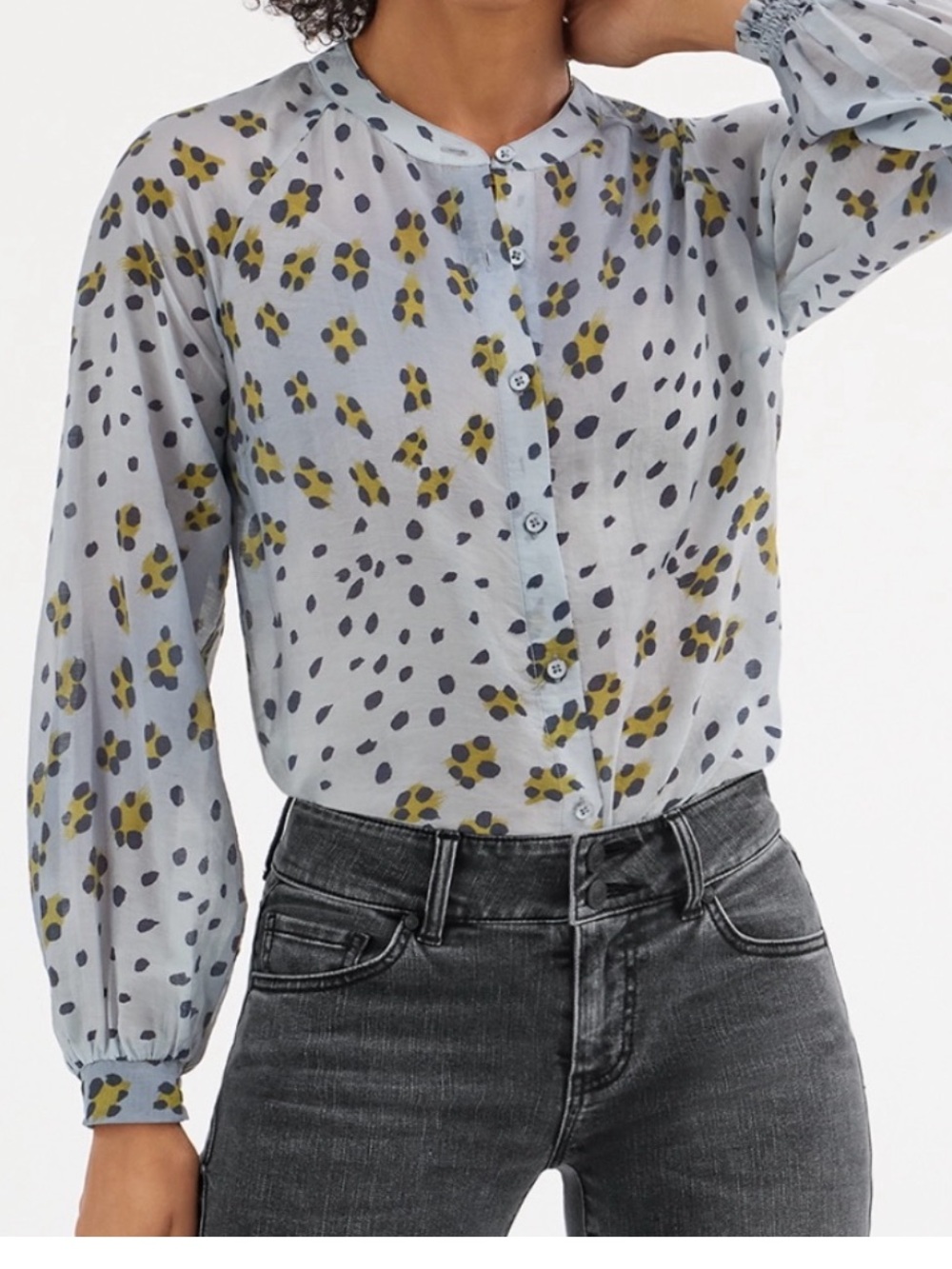 Cabi animal print hunter blouse